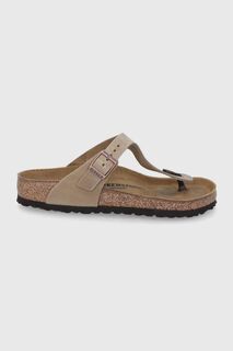 Замшевые шлепанцы Gizeh Birkenstock, коричневый