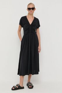 Льняное платье Max Mara Leisure, черный