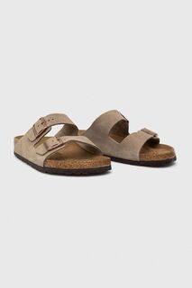 Замшевые шлепанцы Arizona Birkenstock, серый