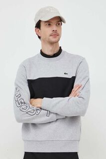 Хлопковая толстовка Lacoste, серый