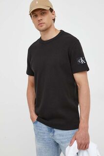 Хлопковая футболка Calvin Klein Jeans, черный