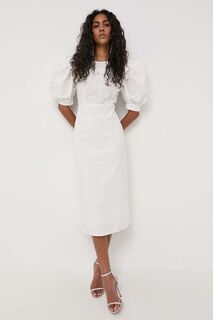 Платье из хлопка на заказ Custommade, белый