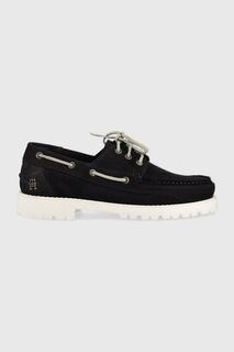 Замшевые лоферы TH BOAT SHOE CLASSIC NUBUCK Tommy Hilfiger, темно-синий