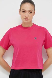 Хлопковая футболка Rossignol, розовый