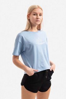 Хлопковая футболка Basic T COS ML с принтом из фольги Wmn Alpha Industries, синий