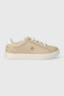 Кожаные кроссовки ESSENTIAL ELEVATED COURT SNEAKER Tommy Hilfiger, бежевый