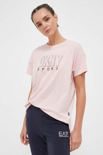 Хлопковая футболка Dkny DKNY, розовый