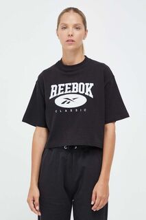 Хлопковая футболка Reebok, черный
