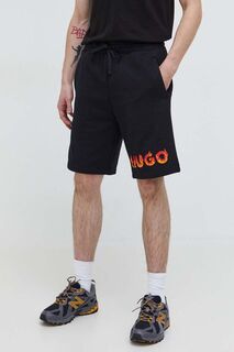 Хлопковые шорты HUGO Hugo, черный