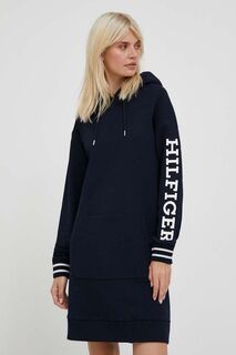 Хлопковое платье Tommy Hilfiger, темно-синий