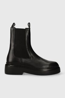 ШВЕЙНЫЙ ПРОЕКТ Июнь Кожаные ботинки челси «Челси» Garment Project, черный