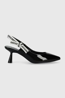 Кожаные туфли на высоком каблуке PANACHE Karl Lagerfeld, черный