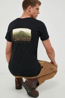Хлопковая футболка Rapid Ridge Back с рисунком Columbia, черный