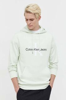 Хлопковая толстовка Calvin Klein Jeans, зеленый