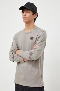 Хлопковая рубашка с длинными рукавами G-Star G-Star Raw, серый