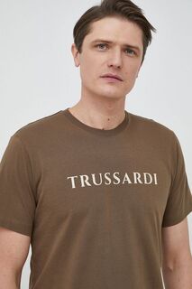 Футболка из хлопка Trussardi, зеленый