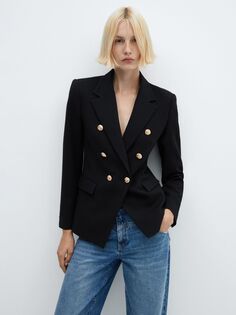 Двубортный пиджак Olivia Mango, черный