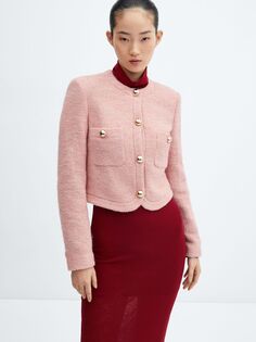 Фактурная куртка Diana Mango, розовый
