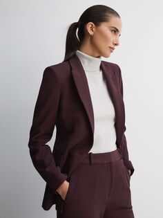 Однобортный костюмный пиджак Gabi Tailored Reiss, ягода