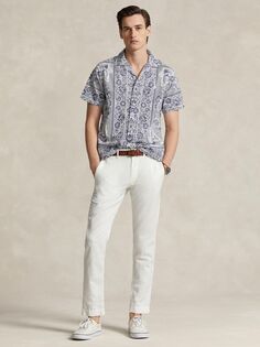 Рубашка Polo Classic Fit из смесового льна Ralph Lauren, столетняя бандана