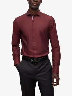 Рубашка с длинными рукавами и разворотом BOSS H-Hank HUGO BOSS, темно-красный