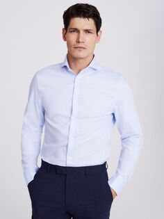 Рубашка Slim Fit Royal Oxford с двойными манжетами без железной отделки Moss, синий