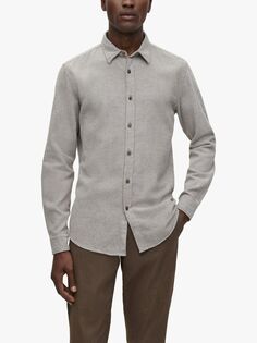 Рубашка приталенного кроя с длинными рукавами BOSS S-Roan Kent HUGO BOSS, серый
