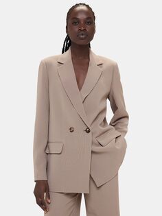 Двубортный пиджак Nina Whistles, серо-коричневый