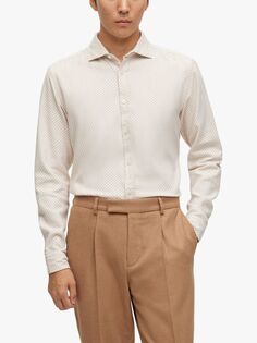 Рубашка с длинными рукавами и разворотом BOSS S-Liam HUGO BOSS, белый/мульти