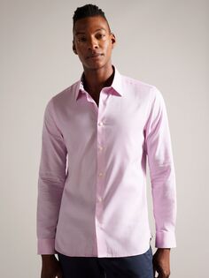 Рубашка с длинными рукавами Ildaton и узором в ёлочку Ted Baker, светло-розовый
