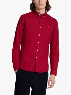 Оксфордская рубашка приталенного кроя Brewer из органического хлопка Farah, теплый красный
