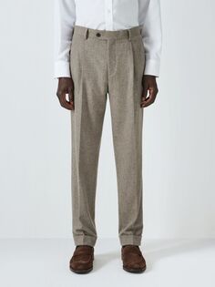 Шерстяные фланелевые костюмные брюки John Lewis, серо-коричневый