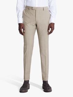 Костюмные брюки узкого кроя из смесовой шерсти из коллаборации с DKNY Moss, серо-коричневый