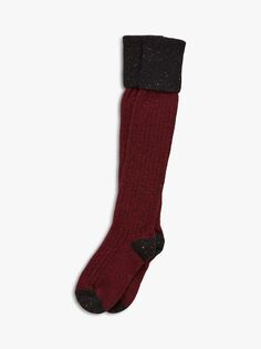 Носки до колена из шерсти, кашемира и шелка Celtic &amp; Co., бордовый