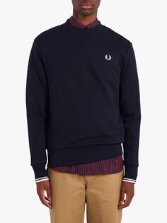 Толстовка с круглым вырезом Fred Perry, синий темно-синий 248