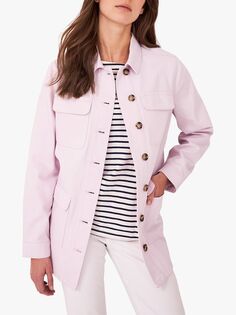 Длинная джинсовая куртка Crew Clothing, розовый