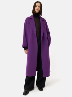 Двустороннее пальто с запахом из смесовой шерсти Jigsaw, фиолетовый