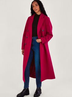 Двубортное шерстяное пальто Fay Monsoon, розовый