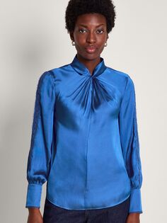 Блуза Pelia с высоким воротником Monsoon, синий