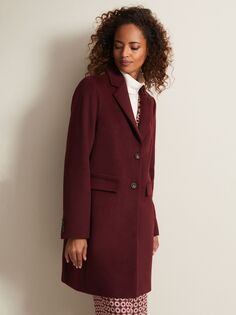 Пальто Lydia из смесовой шерсти Phase Eight, темно-красный
