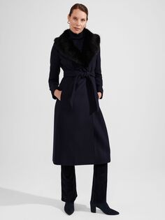 Пальто из смесовой шерсти Arielle Hobbs, темно-синий Hobb's
