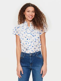Рубашка с жатым принтом Lilja Saint Tropez, синий/белый