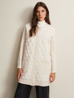 Стеганое вязаное пальто Zadie Phase Eight, зимний белый