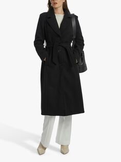 Пальто на пуговицах с поясом James Lakeland, черный
