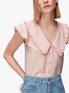 Рубашка с воротником оверсайз Whistles, бледно-розовый