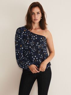 Асимметричная блузка Zeba Star Phase Eight, темно-синий