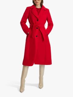 Пальто на пуговицах с поясом James Lakeland, красный