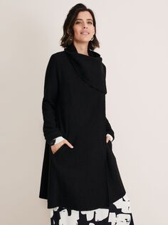 Трикотажное пальто Bellona из смесовой шерсти Phase Eight, черный
