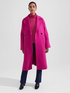 Пальто свободного кроя из смесовой шерсти Carine Hobbs, ярко-розовый Hobbs