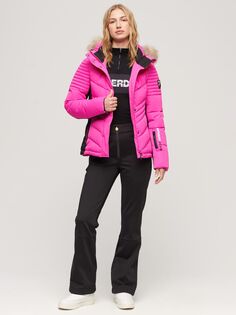 Женская куртка-пуховик Ski Luxe Superdry, гипер-пурпурный розовый